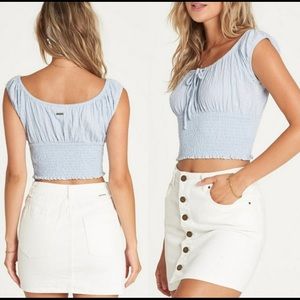 Billabong button front denim miniskirt